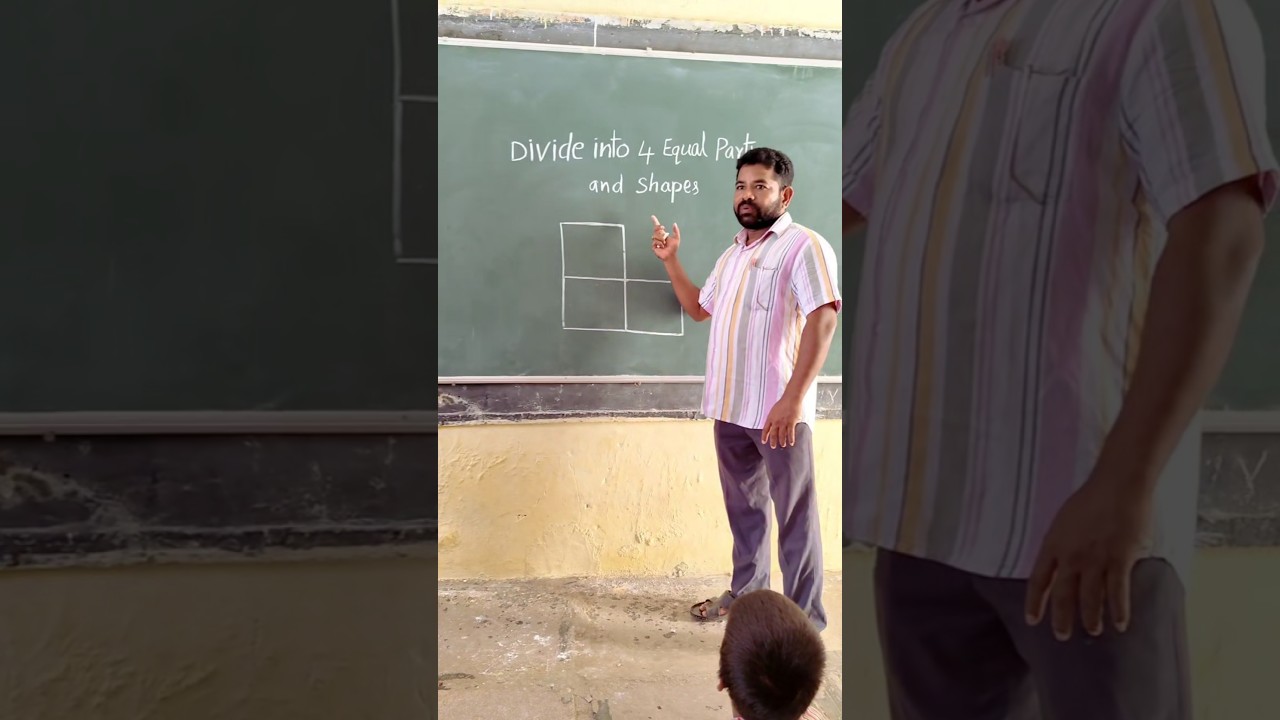 divide into four equal parts and equal shapes #education #maths #viralshorts #youtubeshorts #iq