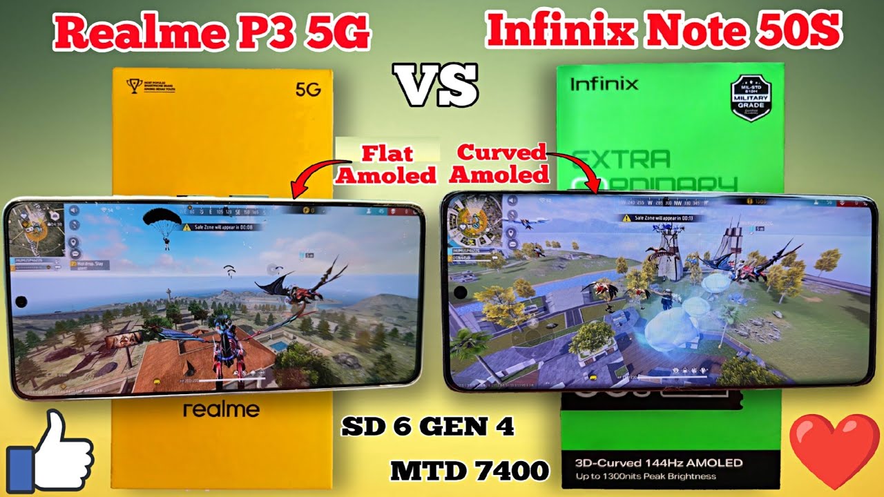 Infinix Note 50s 5G+ VS Realme P3 5G Free Fire Test || Which is The Best For Gaming Phone ???