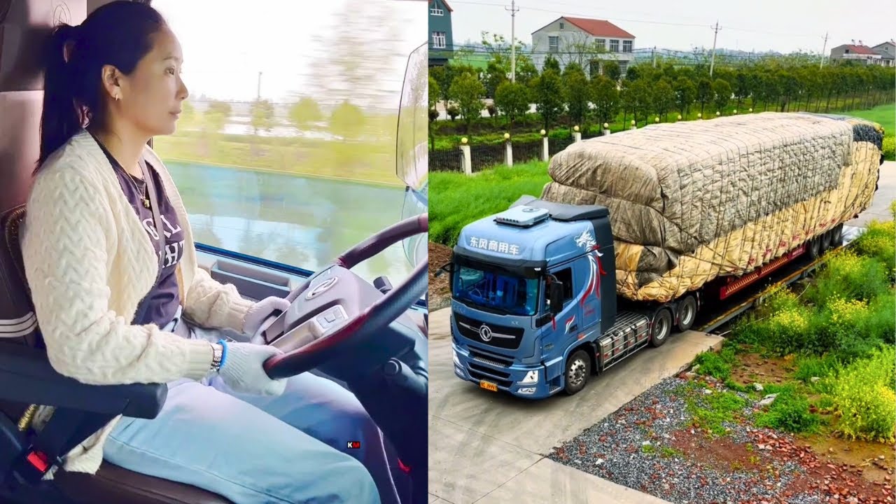 Rush Hour. Chinese Female Truck Driver Wei Xiaoyang