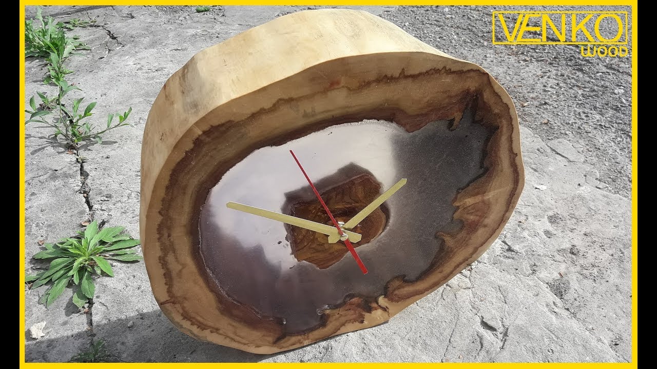 Wood clock in LOFT style