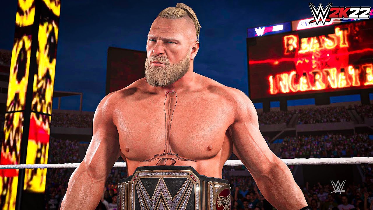 WWE 2K22 | Brock Lesnar Vs. Roman Reigns | WrestleMania 38 Main Event | PC Gameplay
