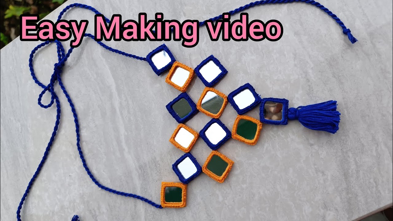 Handmade Mirror Neckpiece| Easy Making video|2k23|Boutique by Runa ❤️