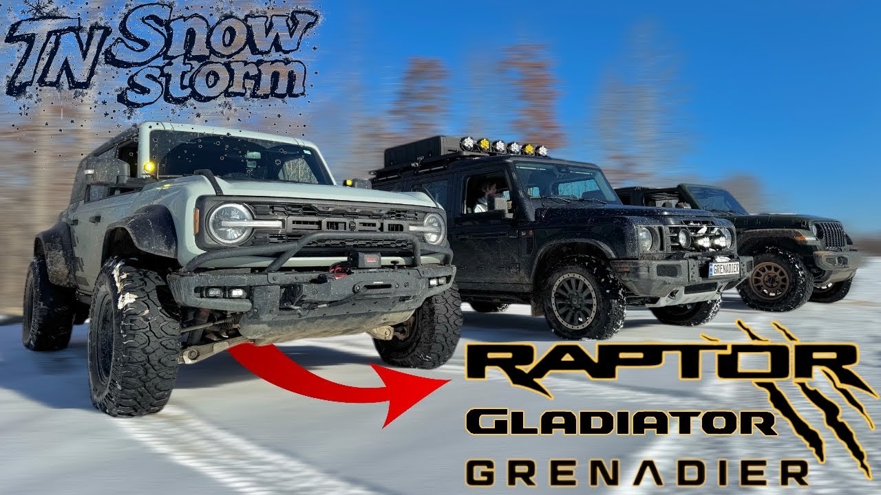 Bronco Raptor, Jeep Gladiator и Ineos Grenadier ПОКОРЯЮТ Ледяную гору