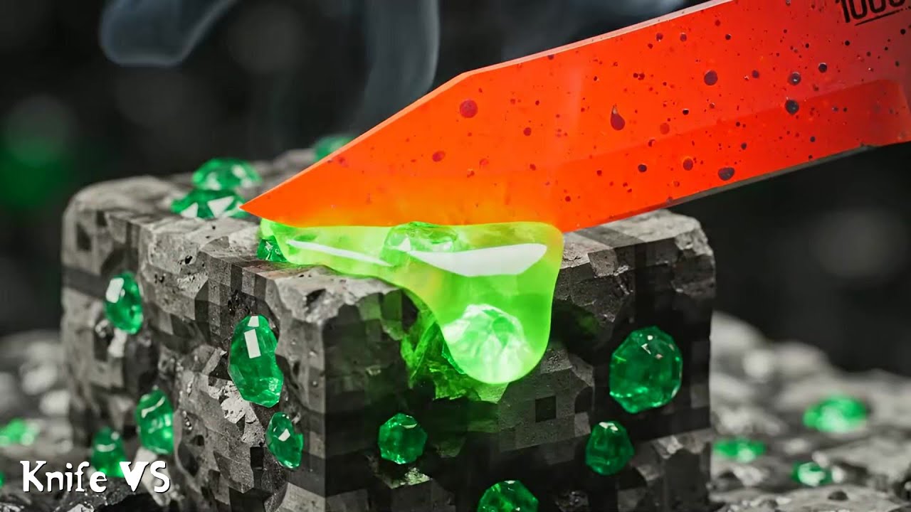 HOT Knife VS MINECRAFT BLOCKS  ULTRA SATISFACTION COMPILATION ASMR