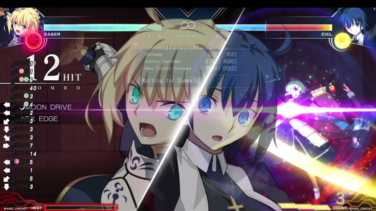 Saber Max Damage combo 8K 7994! MELTY BLOOD: TYPE LUMINA