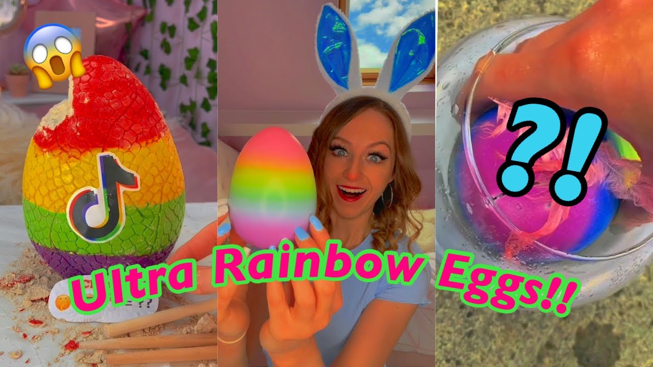 [ASMR] 3 RAINBOW MYSTERY SURPRISE EGGS!!😱🌈 TikTok Compilation | Rhia Official♡