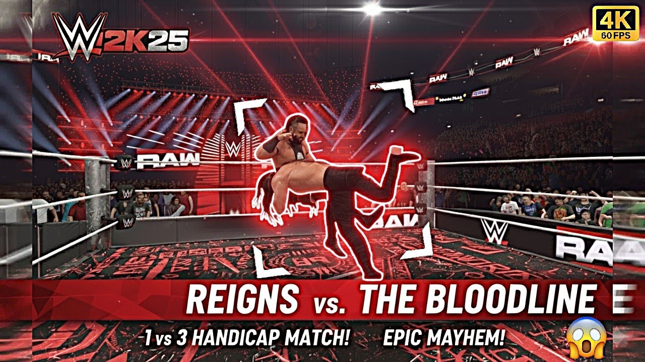 WWE 2K25: Roman Reigns vs The Bloodline 1v3 Match | Roman’s Redemption After Losing to The Rock!