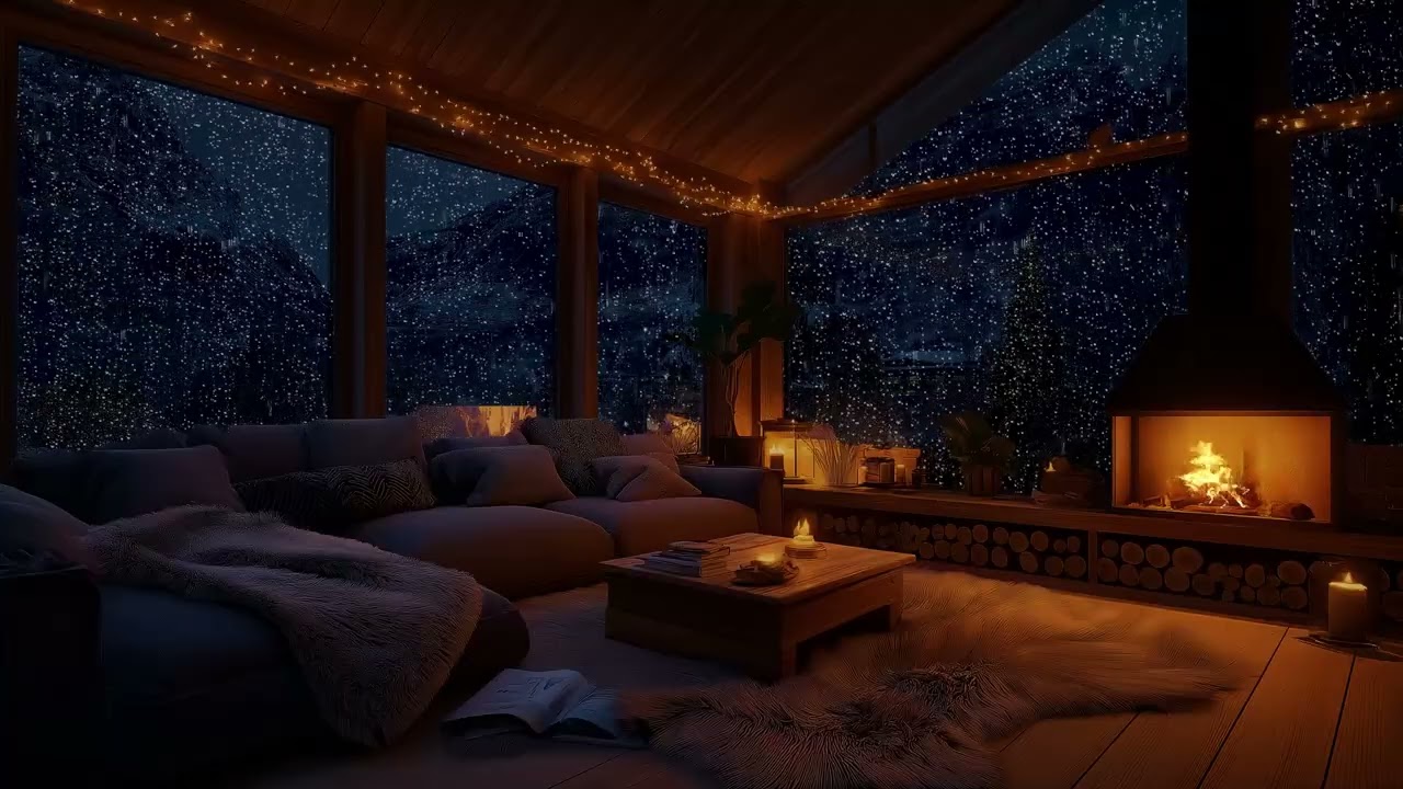 Soothing Rain & Fireplace Sounds for Sleep: Ultimate Mountain Retreat Relaxation Experience