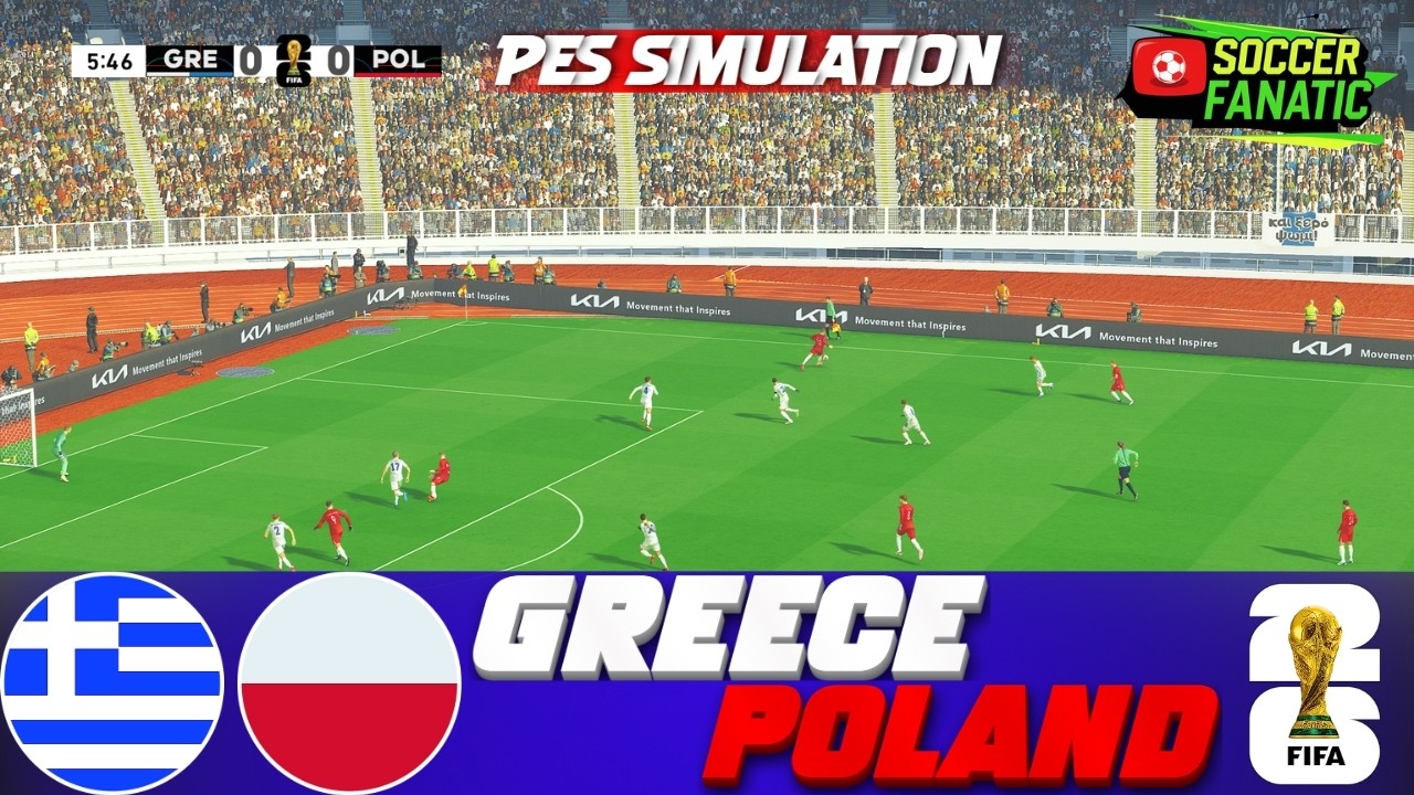 🔴Greece vs Poland | FIFA World Cup 2026 Qualifier Match | PES 2021 Gameplay #fifaworldcup