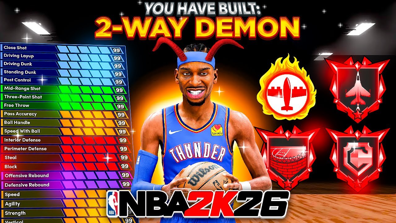 *NEW* FULLY OPTIMIZED 6'4 2-WAY DEMIGOD BUILD In NBA 2K26! ALL LEGEND SHOOTING + DEFENSIVE BADGES!
