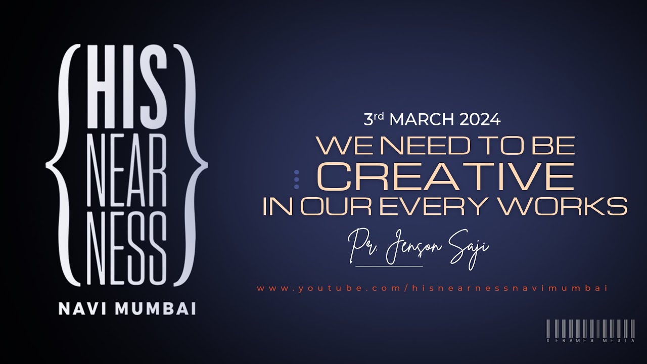 WE NEED TO BE CREATIVE IN OUR EVERY WORKS | Pr. JENSON SAJI MATHEW