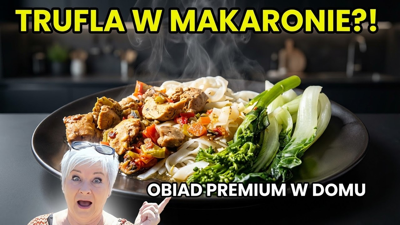 Makaron ryżowy z kurczakiem i DUŻĄ ilością TRUFLI! To idealny Szybki obiad.