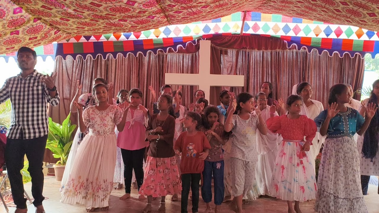  Children dance in Children's annual conference at Narsingapalli 