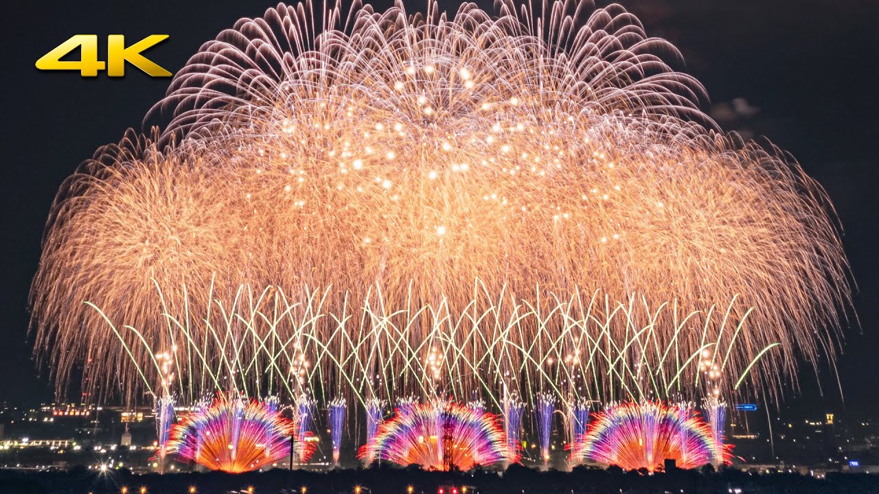 たまむら花火大会 田園夢花火 2023 - 12km離れた高崎の観音山から撮影 - (Panasonic S5 + BRAW)