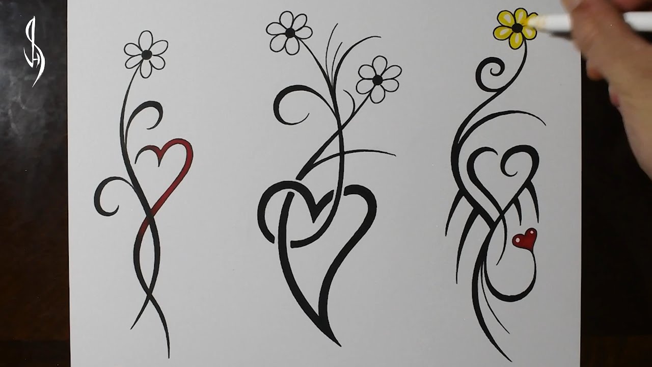 How to Draw Creative Flower Tattoo Designs