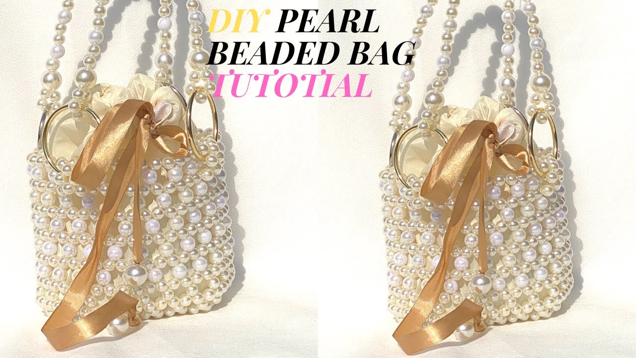 HOW TO MAKE DIY PEARL BEADED BAG (TUTORIAL FOR BEGINNERS) DIY VINTAGE PEARL BEADED BAG// BEADED BAG