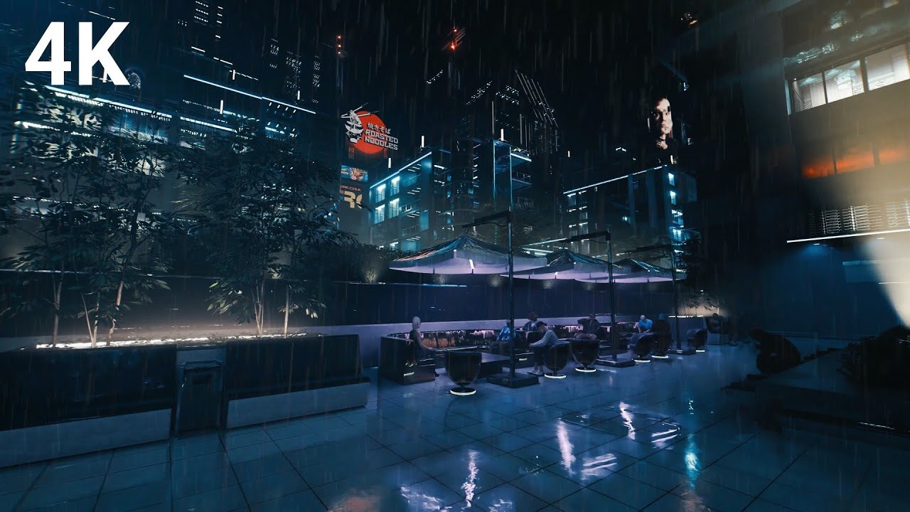 Synthetic Storm & Plasma Hearth 🔥🌃 10 Hours of Sci Fi Rain Ambience for Deep Sleep & Focus