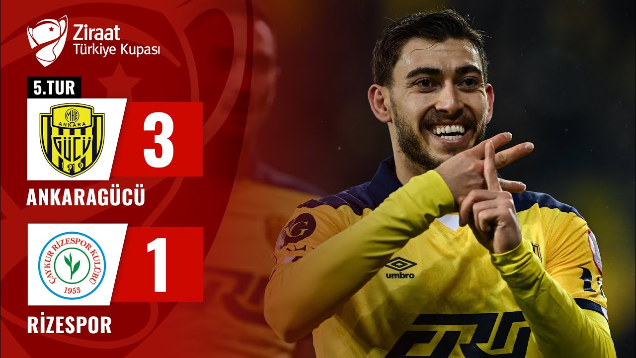 Ankaragücü 3-1 Rizespor MAÇ ÖZETİ (Ziraat Türkiye Kupası 5. Tur Maçı)  / 16.01.2024