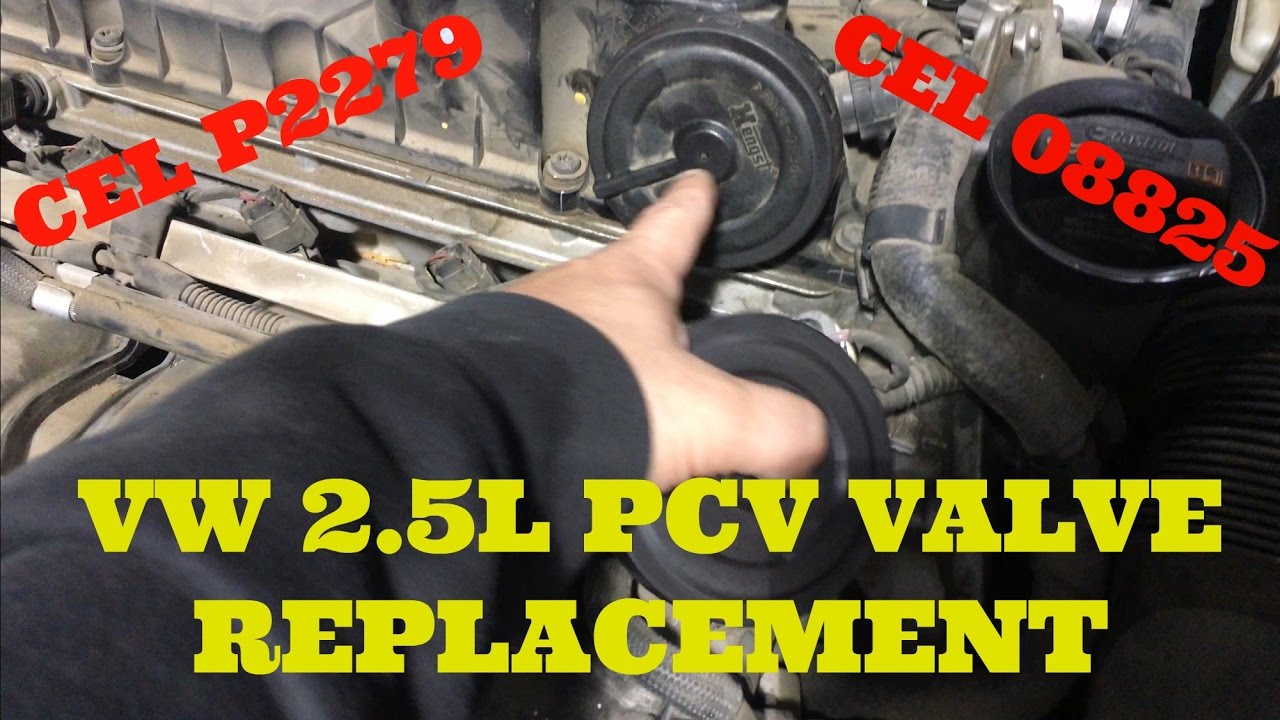 Как заменить диафрагму PCV на 5-цилиндровом двигателе VW 2,5 л (код CEL P2289, 08825)