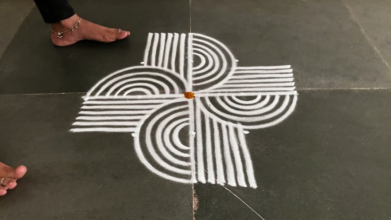 Easy 5*1padikolam designs| Simple muggulu designs| easy rangoli designs| Beginners kolam