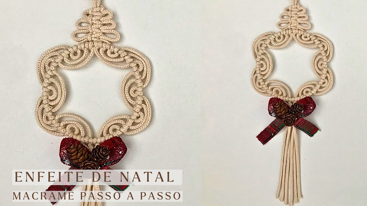 Enfeite de Natal em macramê | Macrame Christmas tutorial | Fê barreiros Macramê
