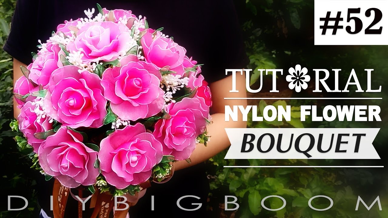 Nylon stocking flowers tutorial #52, How to make nylon stocking flower Bouquet Rose