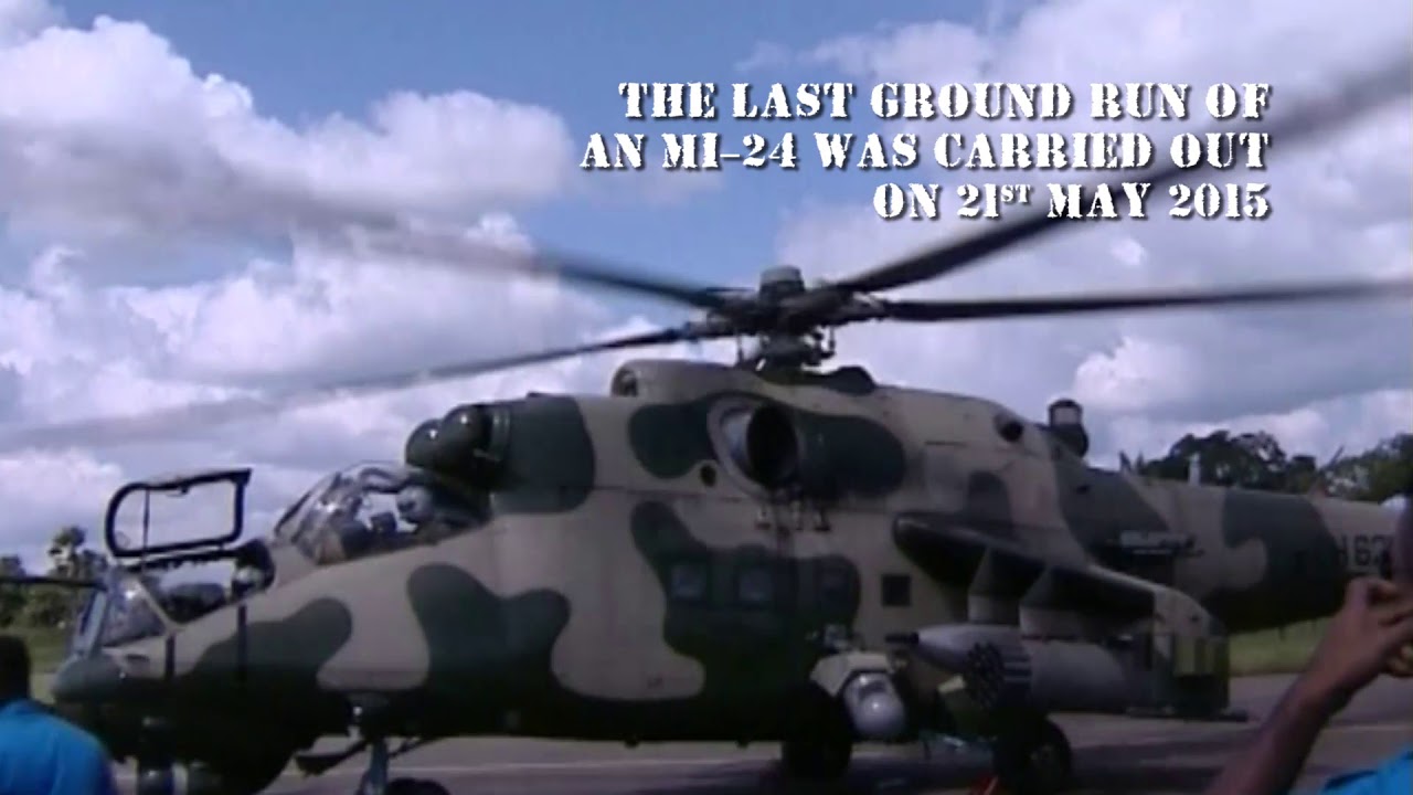 No 9 Squadron at Hingurakgoda Ground Runs an MI-24 Helicopter After 3 Years