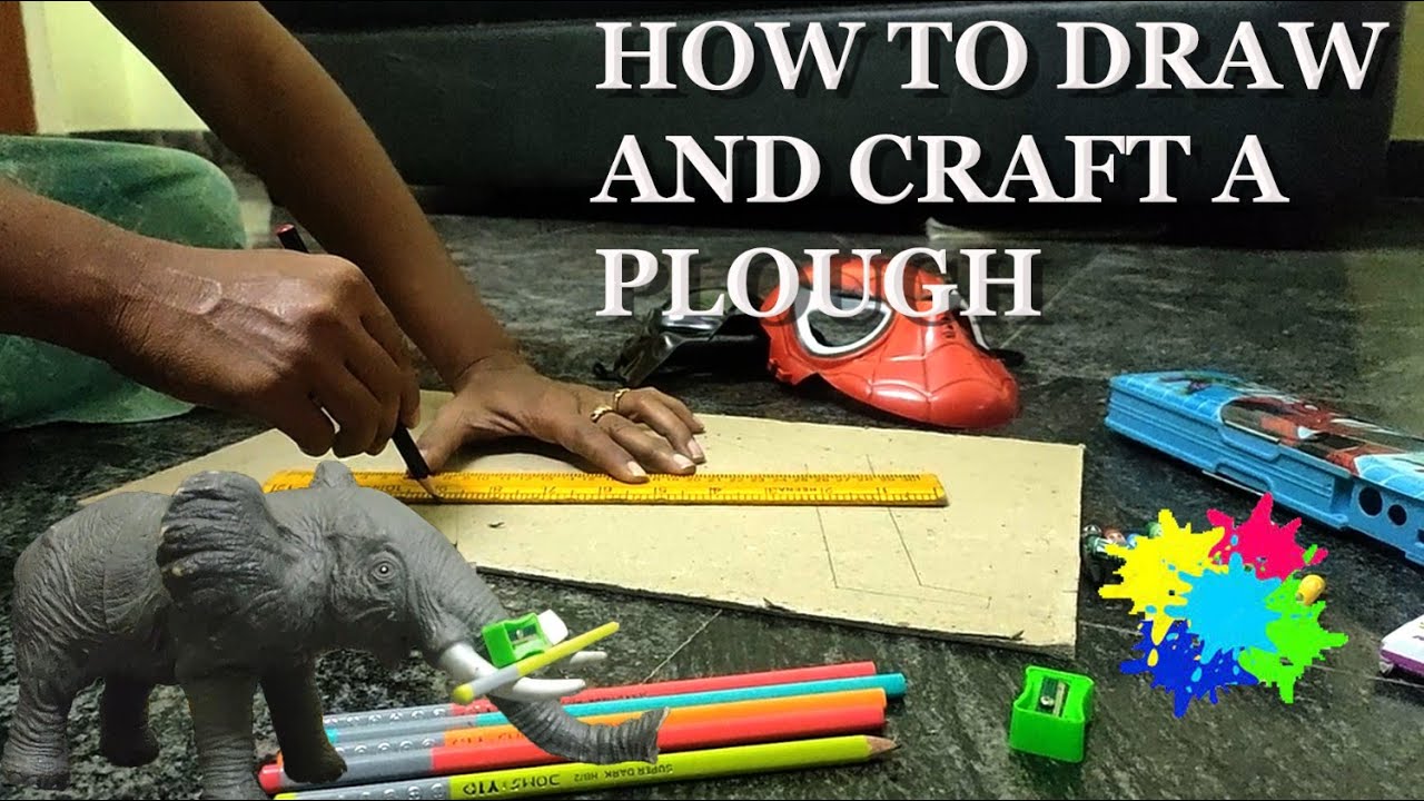 HOW TO DRAW AND CRAFT PLOUGH FOR KIDS | ART AND CRAFT | FANCY DRESS COMPETITON IDEAS