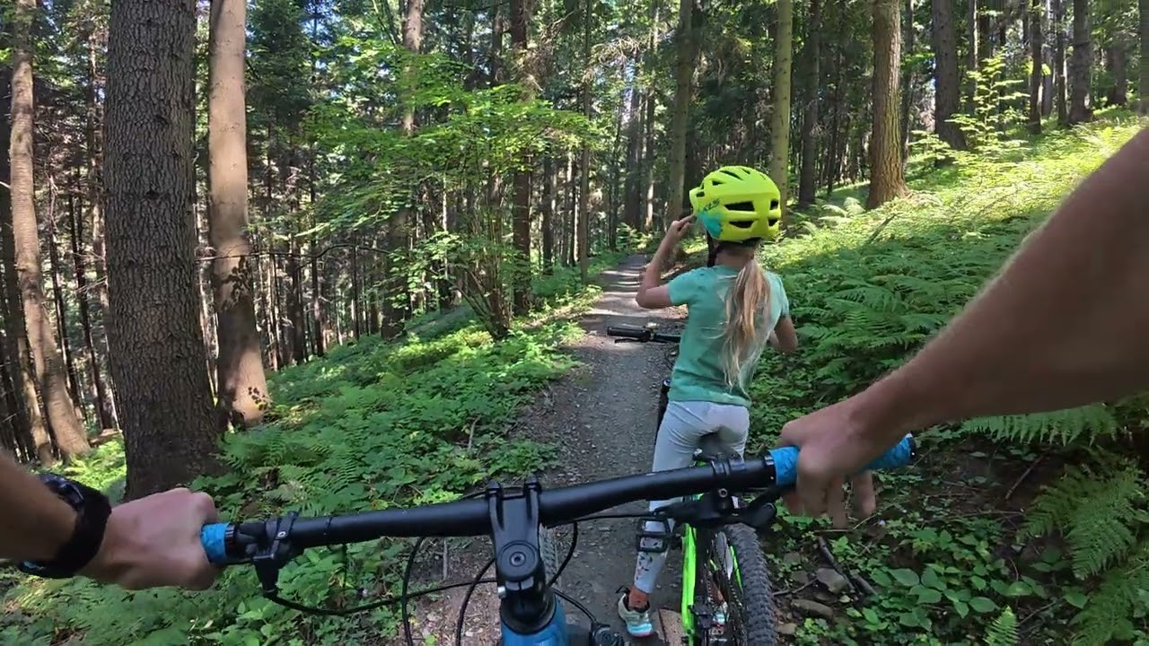 Myślenice Singletrack - trasa Rodzinny Flow 2025 z siedmiolatką