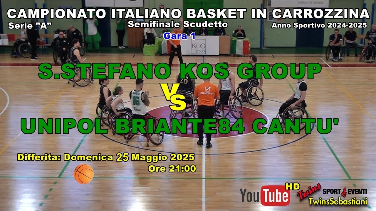 🏀S.STEFANO KOS GROUP vs UNIPOL BRIANTEA84 CANTU' 🔴 Differita 25.05.2025 Ore 21:00