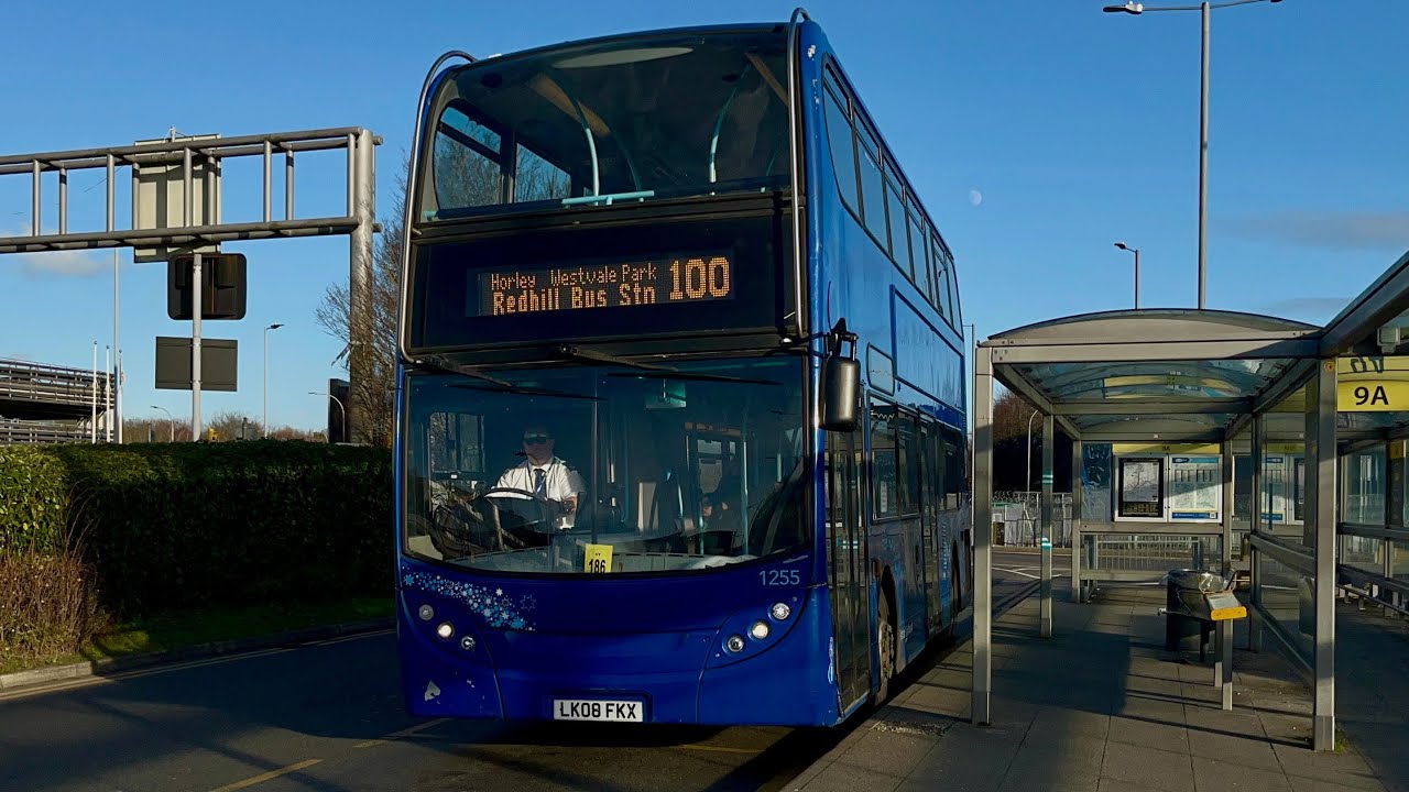 Hoover + Kickdowns | Journey on Metrobus Route 100 towards Redhill | ADL Enviro400 | 1255 (LK08 FKX)