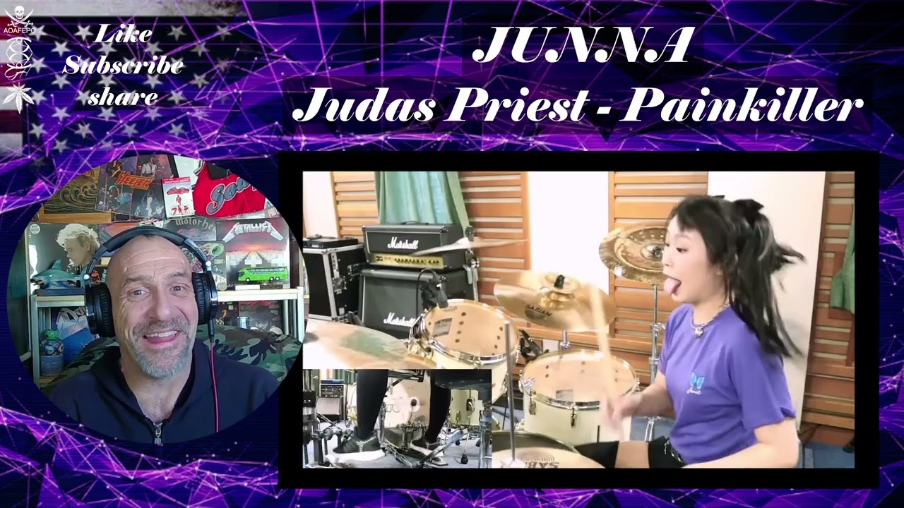 【 JUNNA 】Painkiller / Judas Priest - Drum cover - Reaction with Rollen (Edited for YouTube)
