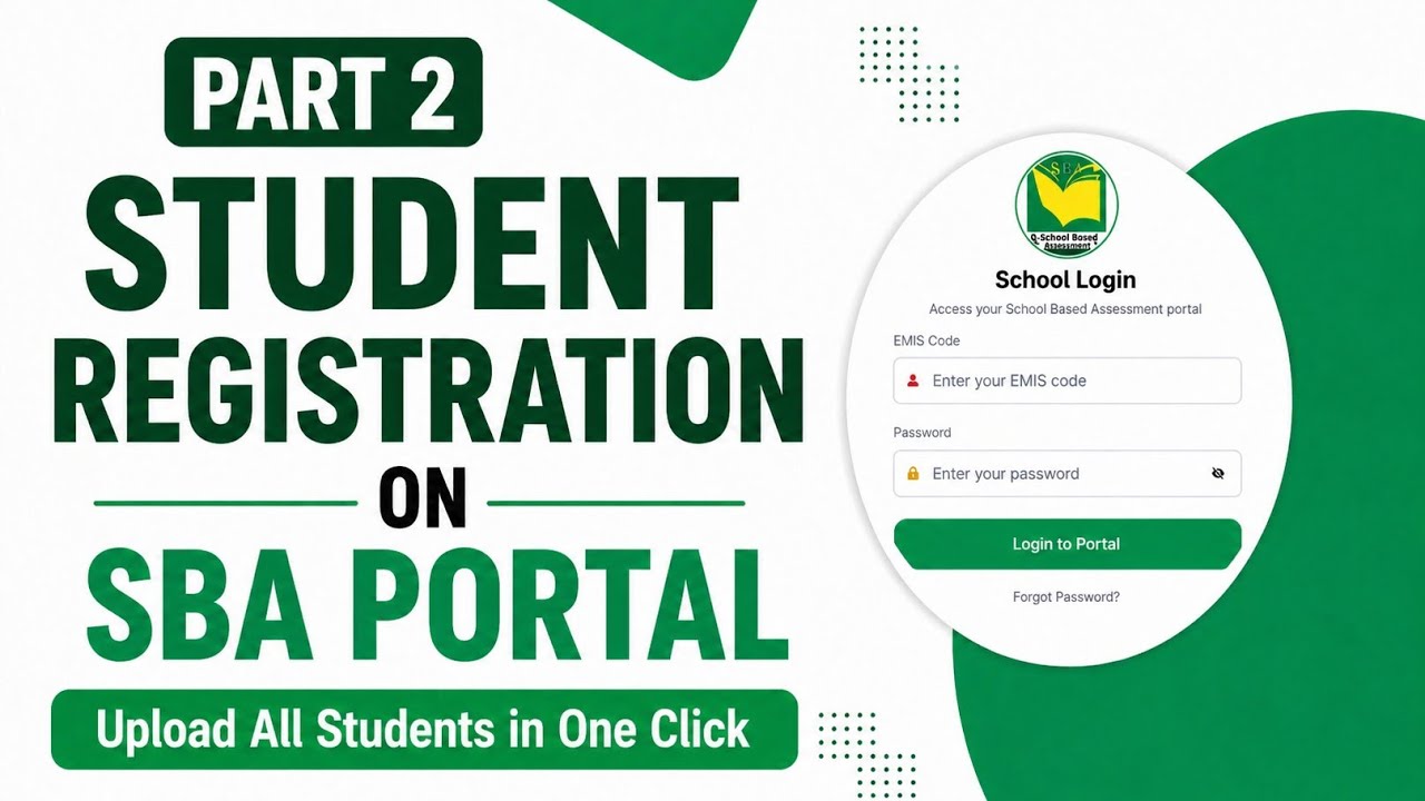 SBA Portal Student Registration (Part 2) | Bulk Upload & School Login Guide (Pashto) 