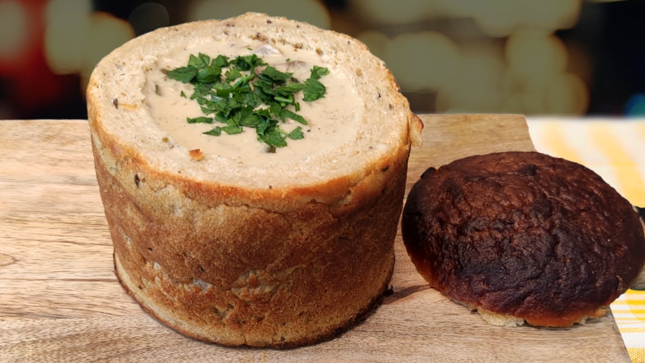 How to Make Cream of Mushroom Soup in Bread Bowl | Recipe
