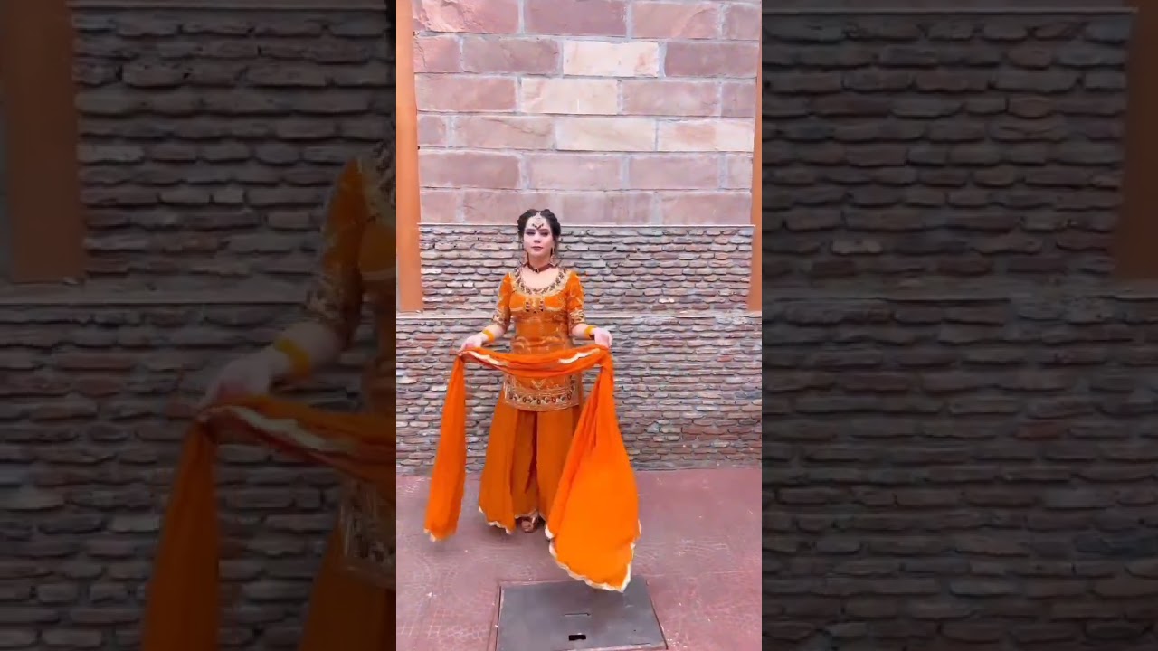 # New design suit #sharara #lovely orange colour 🧡#fassion #viral #mona