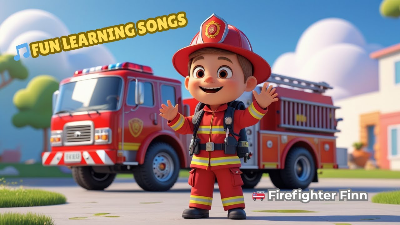 Firefighter Finn 🚒 | Learn Colors, Shapes & Good Habits | Fun Songs for Kids (Ages 3–7)
