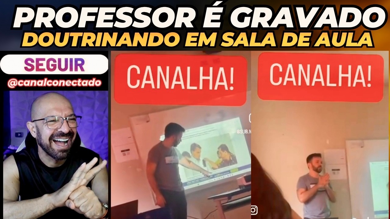 Professor doutrinando em sala de aula.