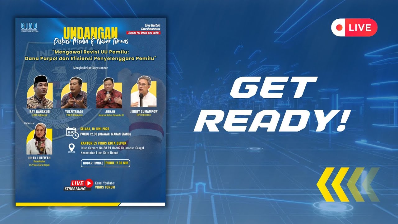 LIVE 🔴 Diskusi Media Mengawal Revisi UU Pemilu: Efisiensi dan Parpol dan Penyelenggara Pemilu