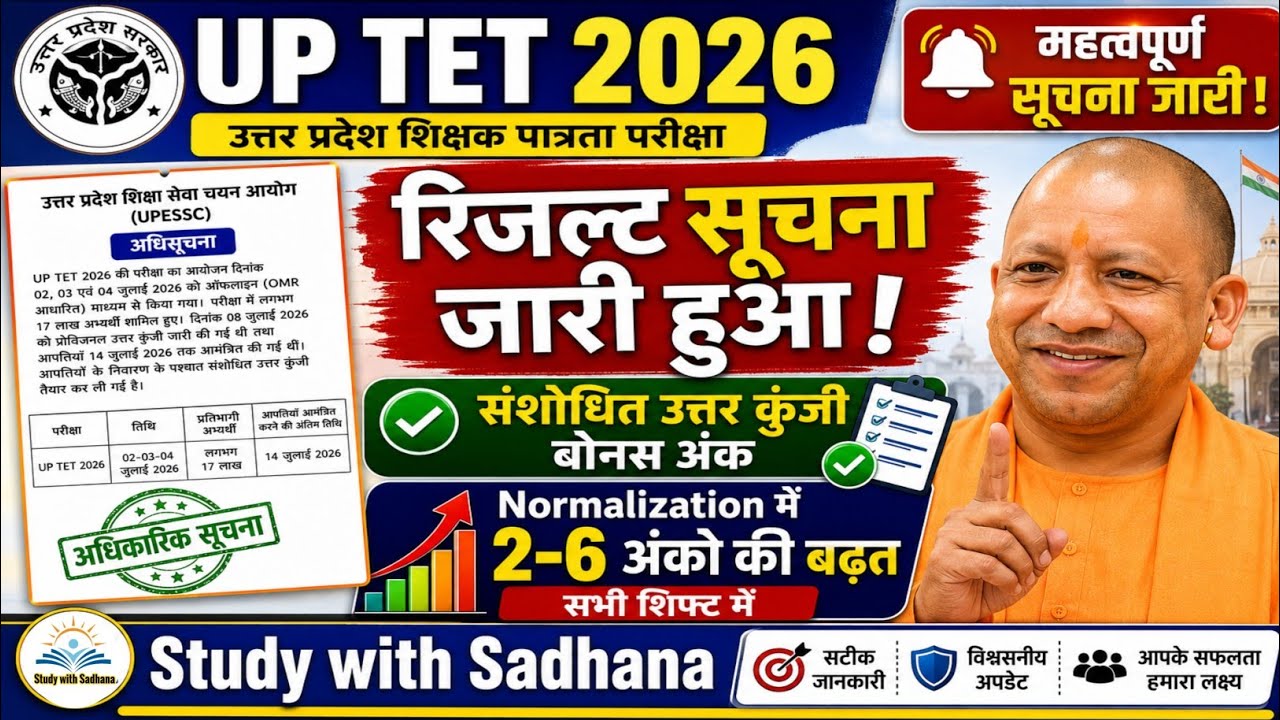 🔴UPTET 2026 RESULT Notification Released /UP TET RESULT DATE /UP TET 2026 RESULT /TET 2026 RESULT