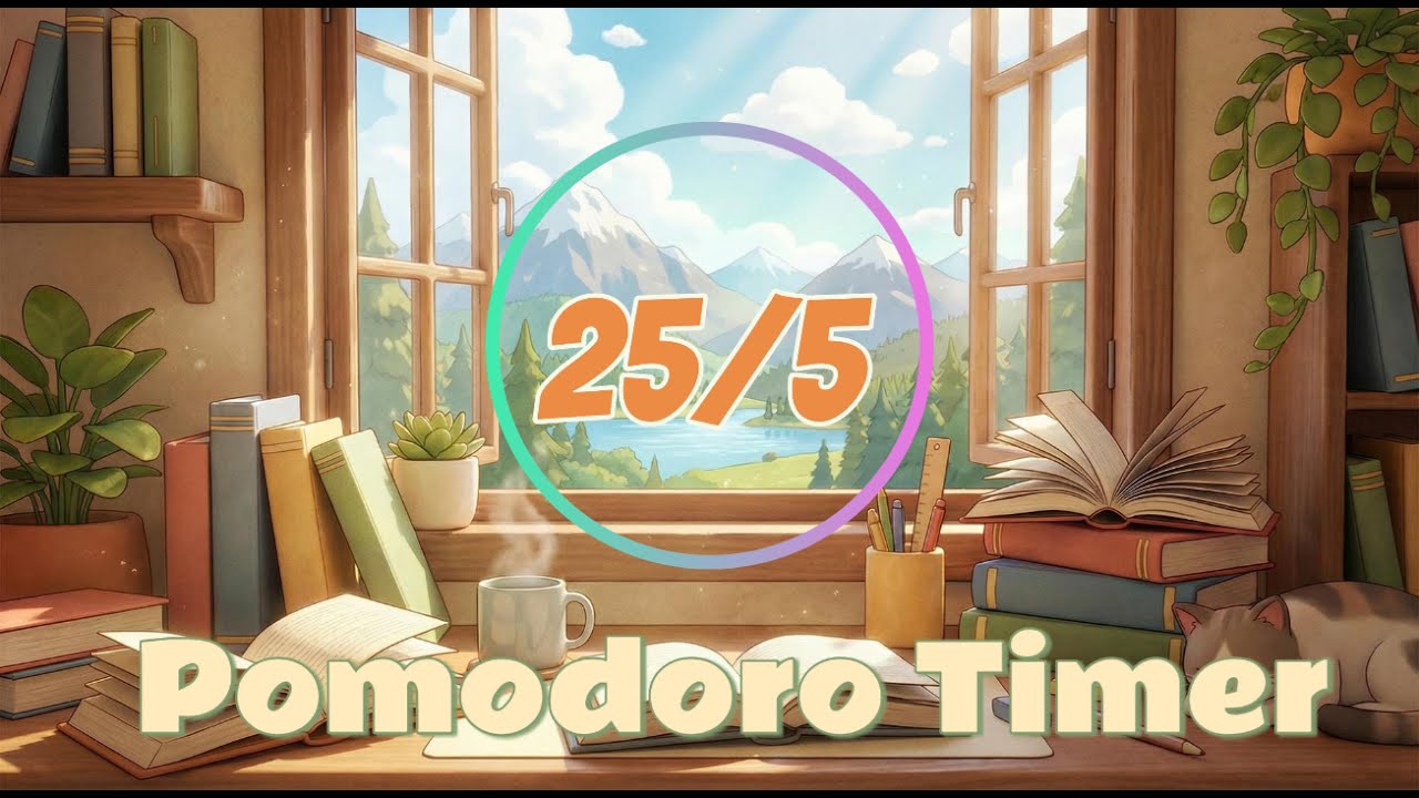 25/5 Pomodoro Timer ⏳ | Study With Me 집중력 타이머