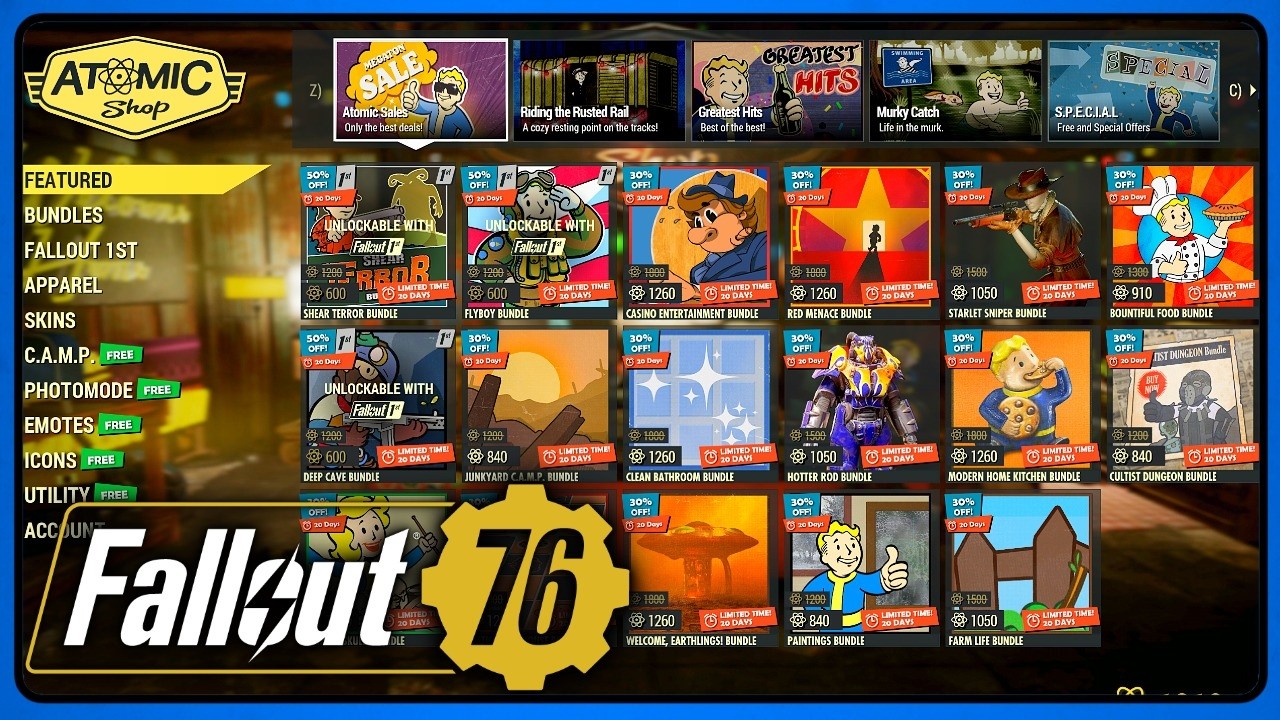 Atom Shop (July 14) Megaton Sale - Fallout 76