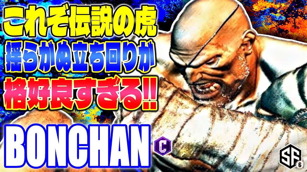【スト6】これぞ伝説の虎 揺らがぬ立ち回りが格好良すぎる!! ボンちゃん (サガット) 【SF6】