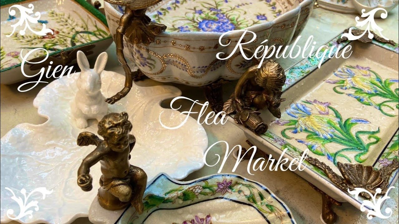 【蚤の市】サルグミンヌの可愛いミルクピッチャー💛Flea Market in Paris/Antique/Vintageヴィンテージから最近のGienジアンが沢山☆天使がバラを持っている器💘