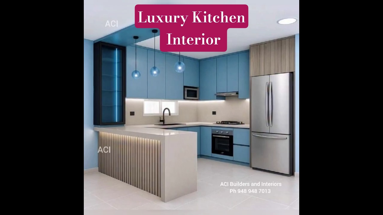 Luxurious Acrylic Kitchen Interior Design by ACI Builders | Modern Home Makeover in Sivakasi