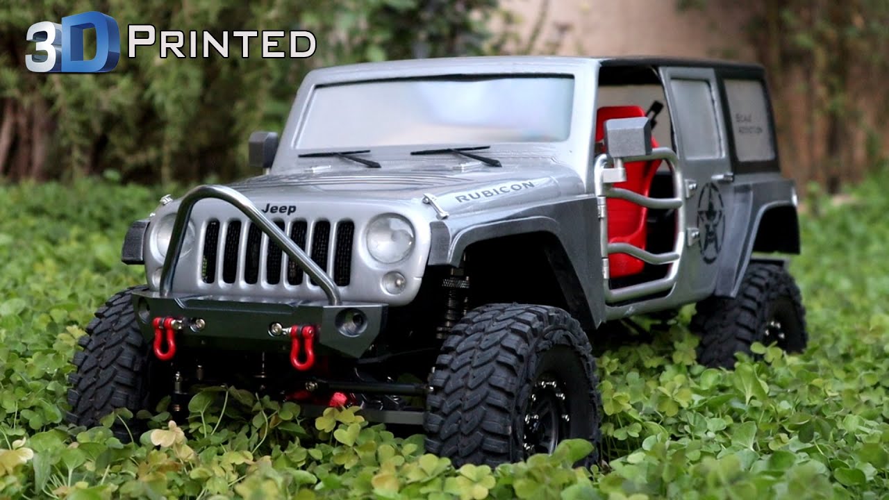 3D printed jeep wrangler for SCX10 Chassis Part 2/ How to 3d print rc car body/ Painting rc body
