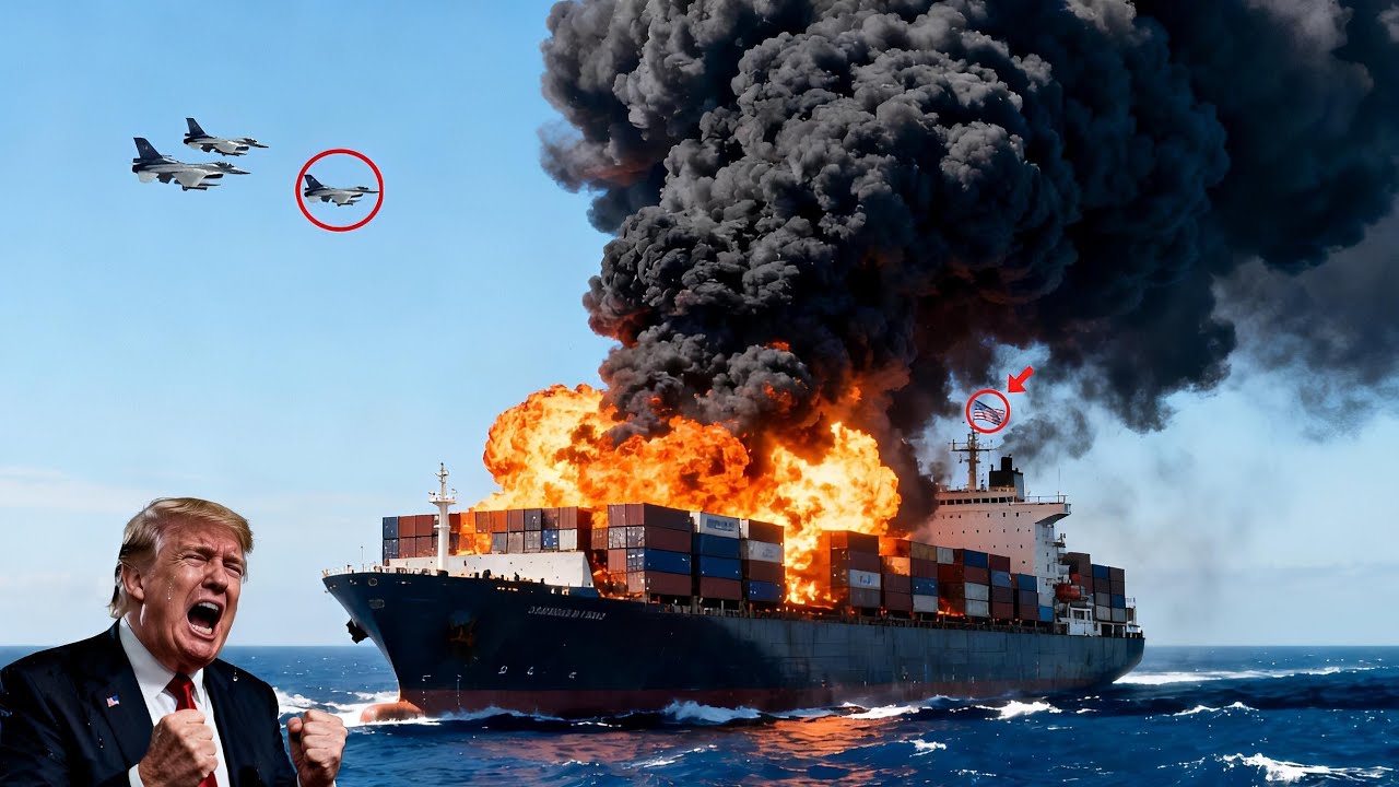 2 minutes ago! A US cargo ship carrying 2,800 tons of fuel was destroyed by a Su-35 fighter jet.