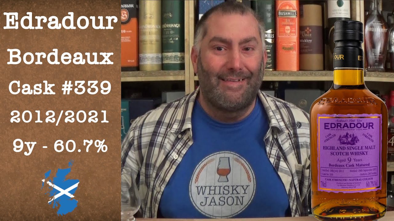 Edradour aged 9 years 2012/2021 Bordeaux Cask #339 Single Malt Scotch Whisky Review by WhiskyJason