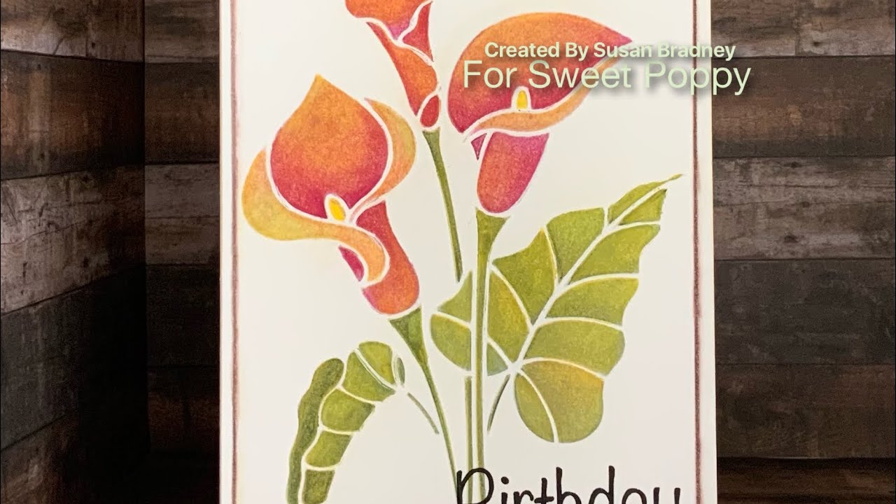 Sweet Poppy stencils with polychromos pencils and zest it. Video #88