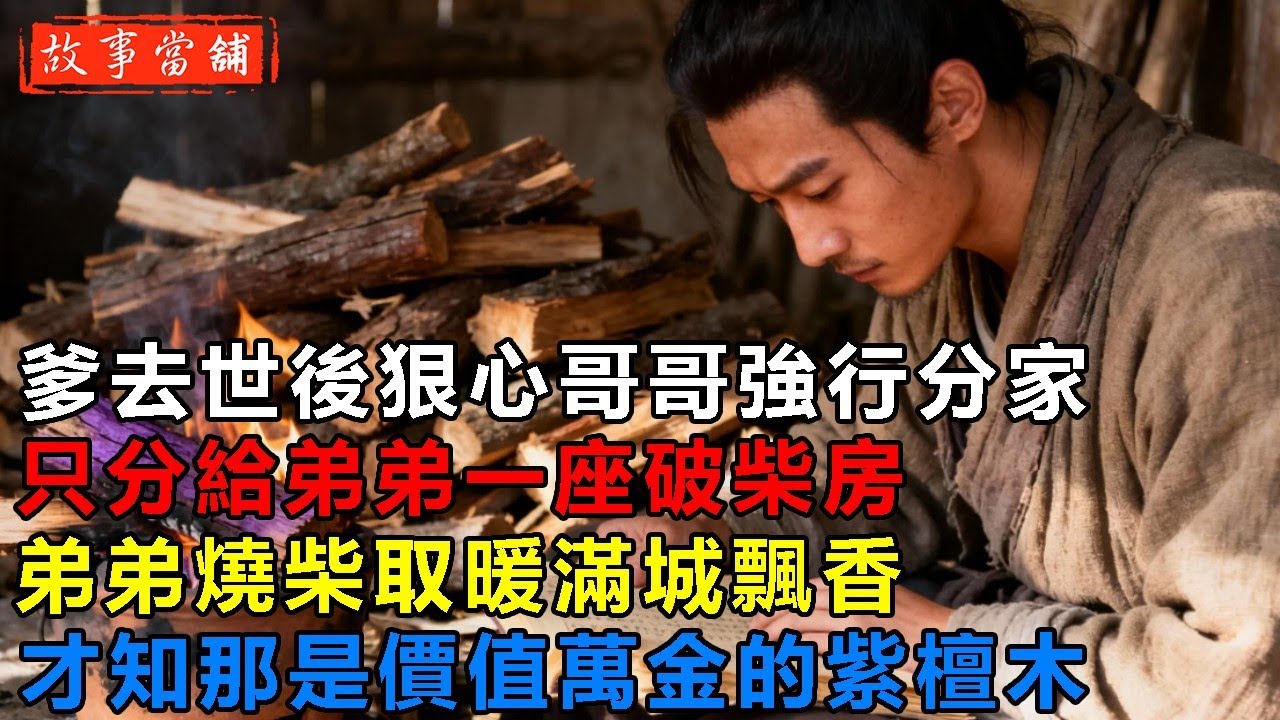 爹去世後狠心哥哥強行分家，只分給弟弟一座破柴房，弟弟燒柴取暖滿城飄香，才知那是價值萬金的紫檀木| 民間故事 | 故事當舖