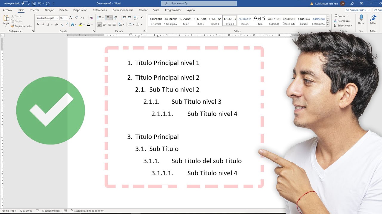 NUMERACIÓN DE TÍTULOS Y SUBTÍTULOS MULTINIVEL EN WORD